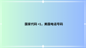 国家代码 +1，美国电话号码